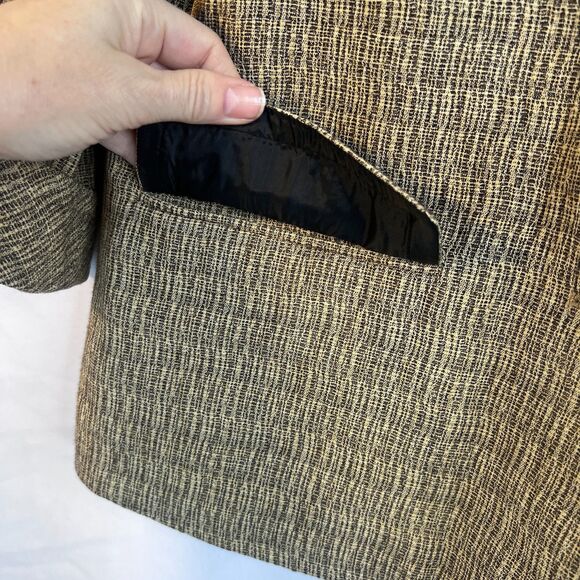 Le Suit Tweed Single Breasted Blazer 1/2 Sleeve Classic Business Career Size 12 - Picture 6 of 9